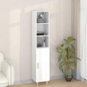 vidaXL Highboard hvit 34,5x34x180 cm konstruert tre