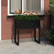 vidaXL Plantekasse svart 78x40x81 cm heltre furu