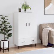 vidaXL Highboard høyglans hvit 69,5x31x115 cm konstruert tre