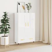 vidaXL Highboard høyglans hvit 69,5x31x115 cm konstruert tre