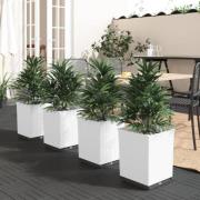 vidaXL Plantekasser 4 stk hvit 30x30x37 cm polypropylen