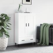 vidaXL Highboard høyglans hvit 69,5x31x115 cm konstruert tre