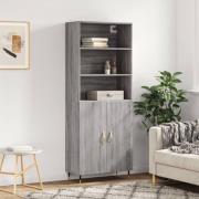 vidaXL Highboard grå sonoma 69,5x34x180 cm konstruert tre