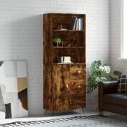 vidaXL Highboard røkt eik 69,5x34x180 cm konstruert tre