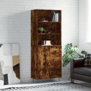 vidaXL Highboard røkt eik 69,5x34x180 cm konstruert tre