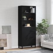 vidaXL Highboard svart 69,5x34x180 cm konstruert tre