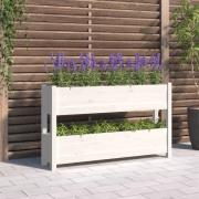 vidaXL Plantekasse hvit 112x25x66 cm heltre furu