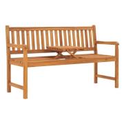 vidaXL 3-seters hagebenk med bord 150 cm heltre teak