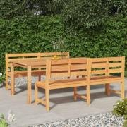 vidaXL Hagespisegruppe 3 deler heltre teak