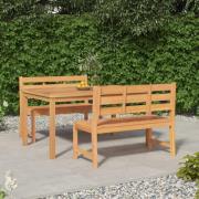 vidaXL Hagespisegruppe 3 deler heltre teak