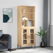 vidaXL Highboard sonoma eik 69,5x34x180 cm konstruert tre