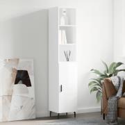 vidaXL Highboard høyglans hvit 34,5x34x180 cm konstruert tre