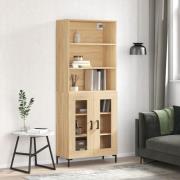 vidaXL Highboard sonoma eik 69,5x34x180 cm konstruert tre