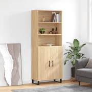 vidaXL Highboard sonoma eik 69,5x34x180 cm konstruert tre