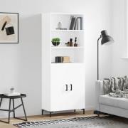 vidaXL Highboard hvit 69,5x34x180 cm konstruert tre