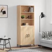 vidaXL Highboard sonoma eik 69,5x34x180 cm konstruert tre