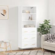 vidaXL Highboard hvit 69,5x34x180 cm konstruert tre