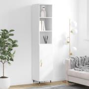 vidaXL Highboard høyglans hvit 34,5x34x180 cm konstruert tre