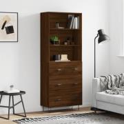 vidaXL Highboard brun eik 69,5x34x180 cm konstruert tre