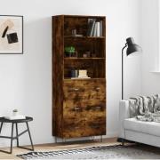 vidaXL Highboard røkt eik 69,5x34x180 cm konstruert tre