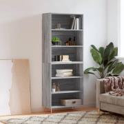 vidaXL Highboard grå sonoma 69,5x32,5x180 cm konstruert tre