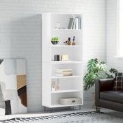 vidaXL Highboard høyglans hvit 69,5x32,5x180 cm konstruert tre