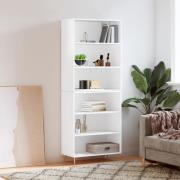 vidaXL Highboard høyglans hvit 69,5x32,5x180 cm konstruert tre