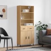 vidaXL Highboard sonoma eik 69,5x34x180 cm konstruert tre