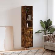 vidaXL Highboard røkt eik 34,5x34x180 cm konstruert tre