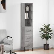 vidaXL Highboard grå sonoma 34,5x34x180 cm konstruert tre