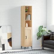 vidaXL Highboard sonoma eik 34,5x34x180 cm konstruert tre