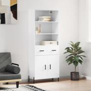 vidaXL Highboard høyglans hvit 69,5x34x180 cm konstruert tre