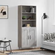 vidaXL Highboard grå sonoma 69,5x34x180 cm konstruert tre