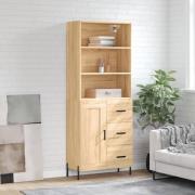 vidaXL Highboard sonoma eik 69,5x34x180 cm konstruert tre