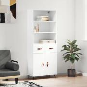 vidaXL Highboard hvit 69,5x34x180 cm konstruert tre