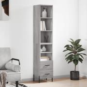 vidaXL Highboard grå sonoma 34,5x34x180 cm konstruert tre