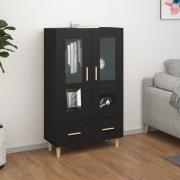 vidaXL Highboard svart 70x31x115 cm konstruert tre