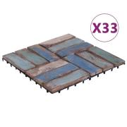 vidaXL Terrassebord 33 stk 30x30 cm gjenvunnet heltre