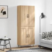 vidaXL Highboard sonoma eik 69,5x34x180 cm konstruert tre