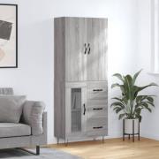 vidaXL Highboard grå sonoma 69,5x34x180 cm konstruert tre