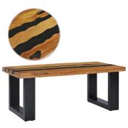 vidaXL Salongbord 100x50x40 cm heltre teak og lavastein