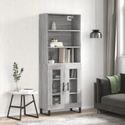 vidaXL Highboard grå sonoma 69,5x34x180 cm konstruert tre