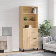 vidaXL Highboard sonoma eik 69,5x34x180 cm konstruert tre