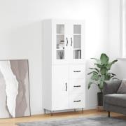 vidaXL Highboard hvit 69,5x34x180 cm konstruert tre