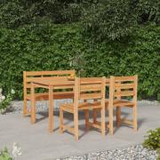 vidaXL Hagespisegruppe 4 deler heltre teak