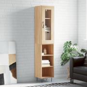 vidaXL Highboard sonoma eik 34,5x34x180 cm konstruert tre