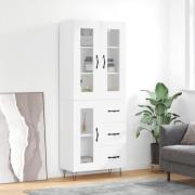 vidaXL Highboard hvit 69,5x34x180 cm konstruert tre