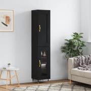 vidaXL Highboard svart 34,5x34x180 cm konstruert tre