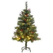 vidaXL Kunstig hengslet juletre med 150 LED 120 cm