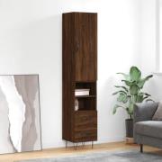 vidaXL Highboard brun eik 34,5x34x180 cm konstruert tre